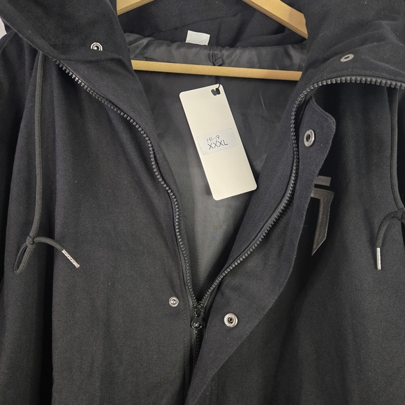 NIEPCE Inc Size 3XL Men's Black 100% Cotton Hooded Jacket With Side Pockets - Picture 7 of 15